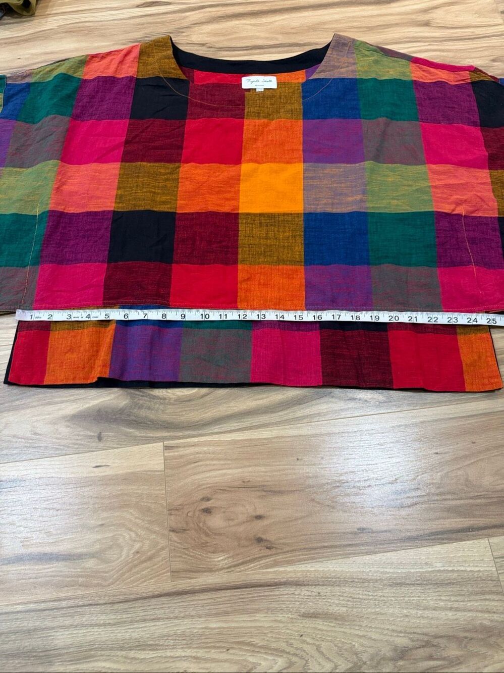 Rujuta Sheth Mira Top - Multi Chex boho lagenlook size 2XL/3XL - Picture 7 of 7